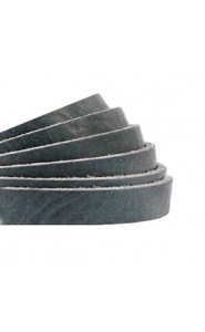 DQ leather flat 5mm Bluestone grey